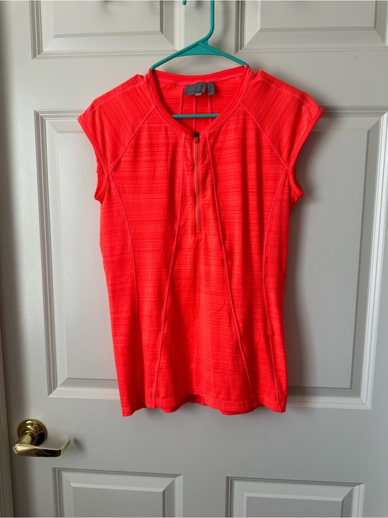 Athleta Tops - Athleta Bright Coral Orange Pacifica UPF Tank Top 1/4 Zipper Size M